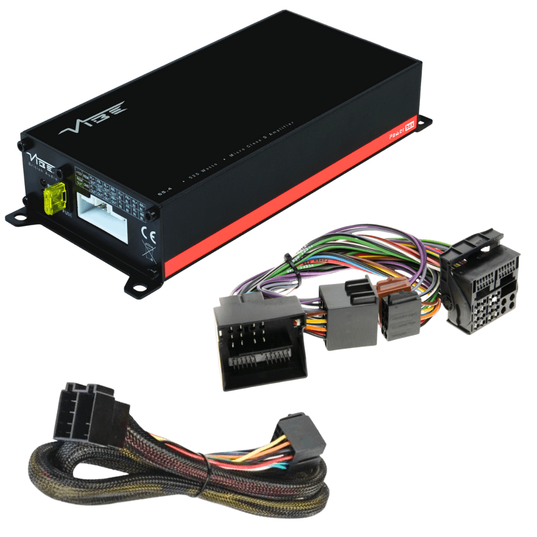 POWERBOX65.4M + TAK-001 – 4-Kanal-Mikroverstärker mit Quadlock-Kabel