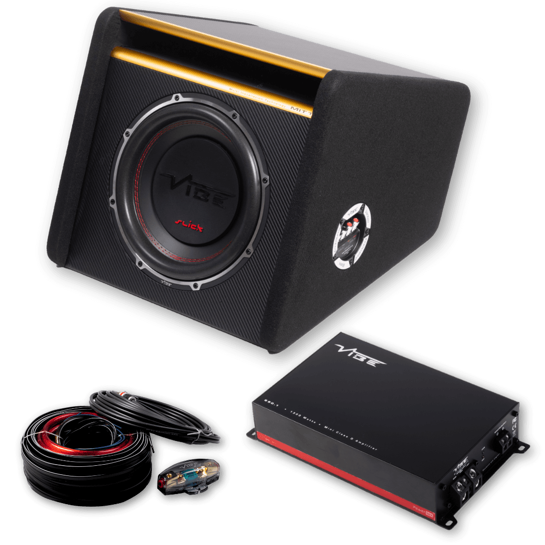 12" 500 Watt RMS Subwoofer-Paket | SLICKMIT12-V3 | POWERBOX650.1M-V5 | VSAWK4-V1