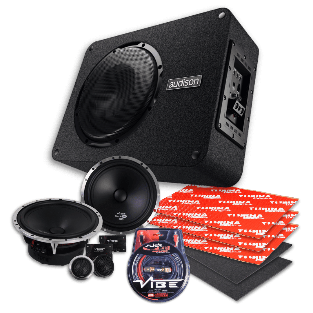 Lautsprecher- und Subwoofer-Paket | Audison APBX 10 AS2 | VIBE BLACKAIR6C | Dämmpaket LITE